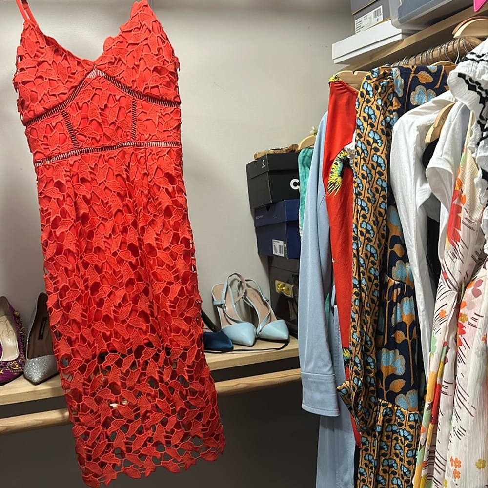 Design Lab bright orange/red dress